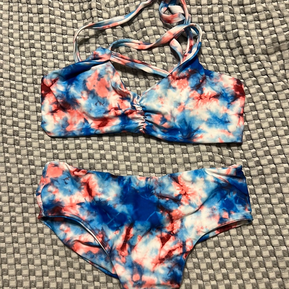 Fused Hawaii tie dyed bikini